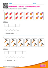 Multiplication by repeated addition